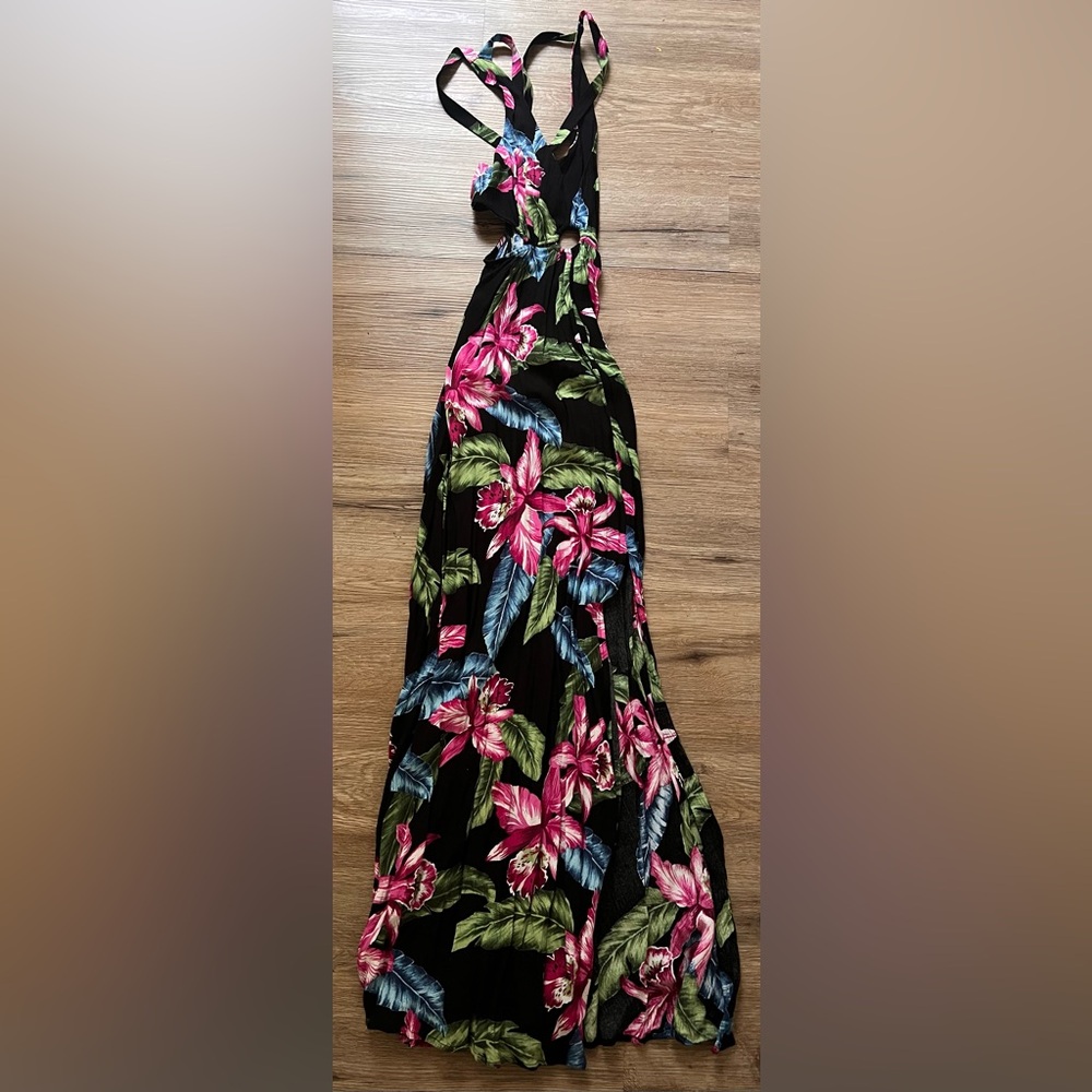 Forever 21 Black Skirt with Pink Floral Design